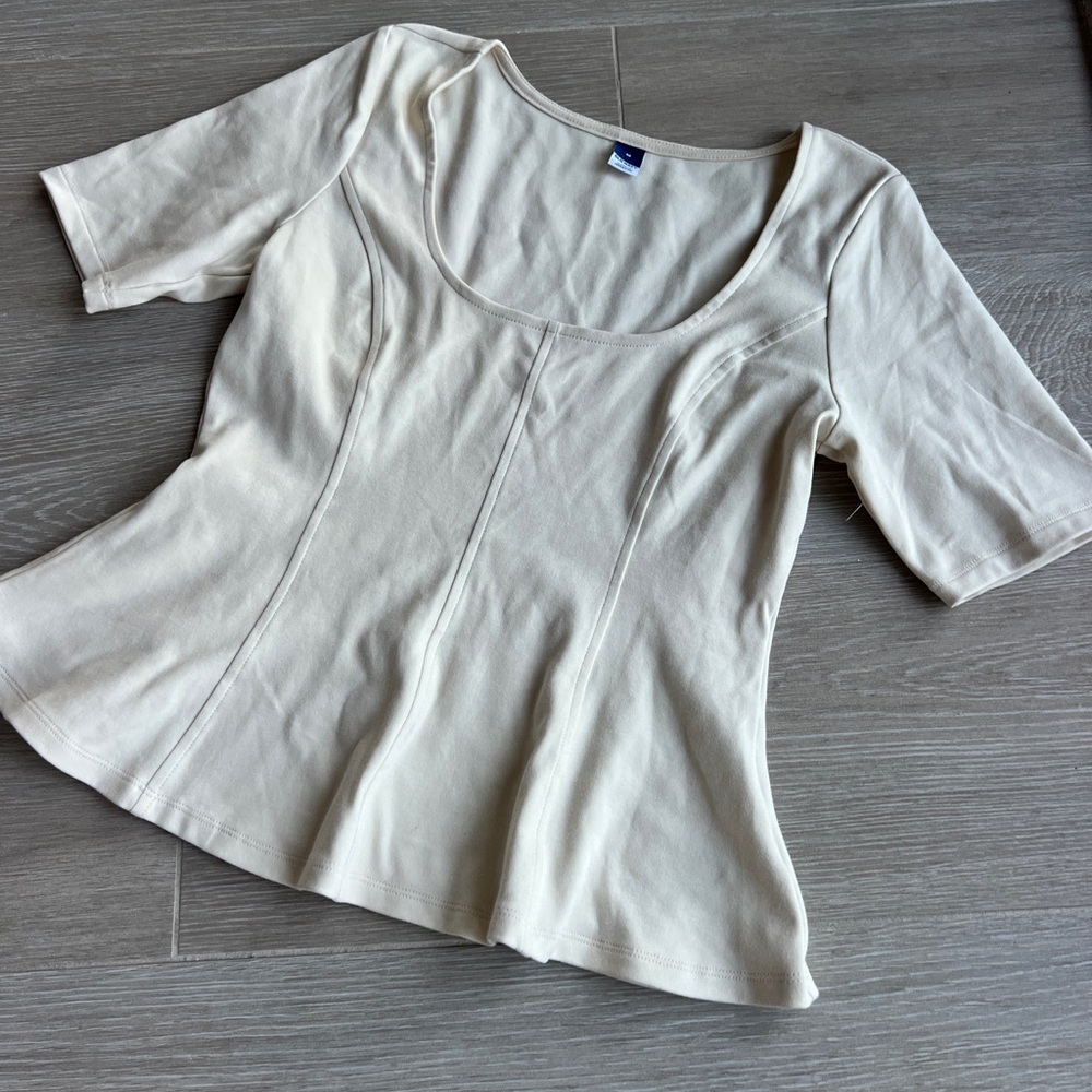 Old Navy Ivory Peplum Women's Blouse